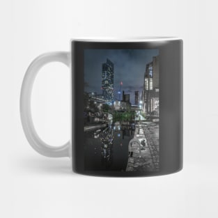 Rochdale Canal at Night with Beetham Tower Manchester Mug